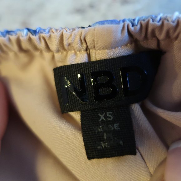 NBD BLUSH BLUE BLACK FLORAL SHORT ROMPER XS * - Picture 10 of 10